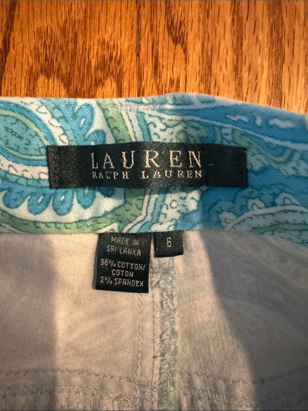 Lauren Ralph Lauren Light Blue Paisley Capris